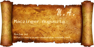Maczinger Auguszta névjegykártya